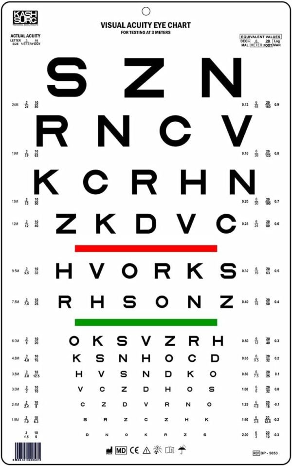 Logarithmic SLOAN Visual Acuity Test 3M / 10Ft