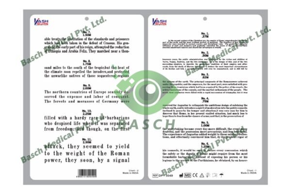 Jaeger Near Vision Eye Chart 40cm